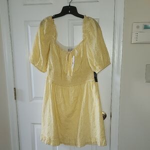 New York & Company Yellow Midi Dress